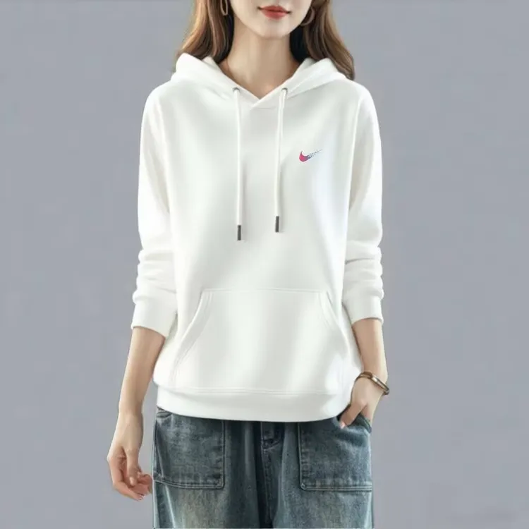 奥特莱斯官方正品连帽卫衣女2025秋冬季新爆款宽松加绒上衣外套潮