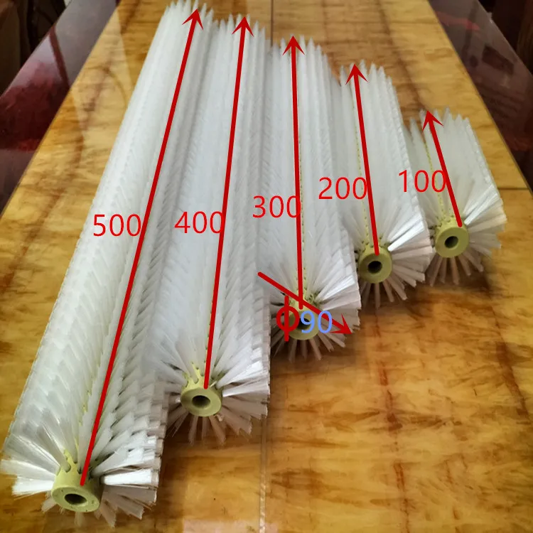 工业毛刷辊食品级清洗扫灰除尘滚筒尼龙蔬菜水果圆柱空心皮带清扫