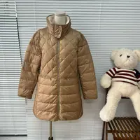 冬季香槟色菱格纹拼横纹羊羔领显瘦中长款玉荣服25091040