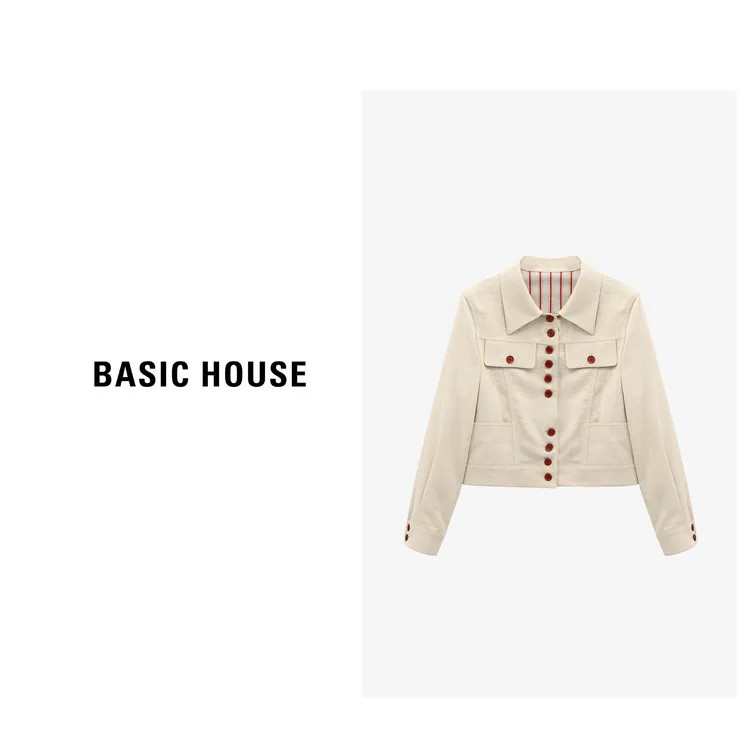 Basic House/百家好老钱风松弛感女装知性女梭织外套-B0625B5HTX2