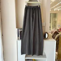 LHTE青青大码女装 冬款灰色烫钻糯米裤休闲百搭长裤K5381
