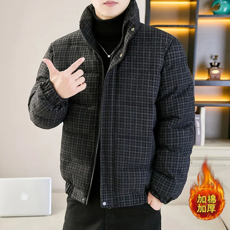 棉衣外套男冬季2025新款潮流休闲加厚印花立领灯芯绒棉服男士棉袄