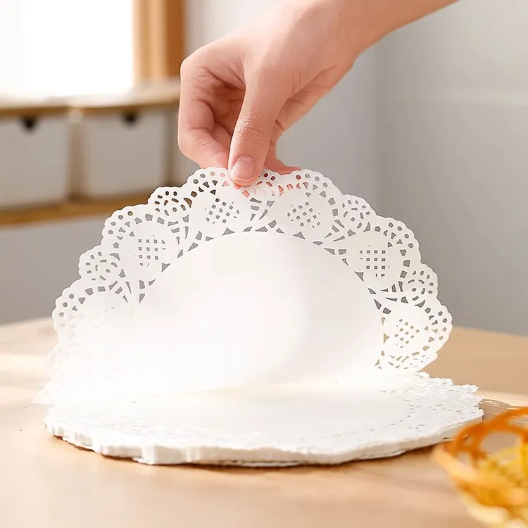 【食品级】花边纸吸油垫纸油炸家用圆形烘焙披萨小吃食物花底垫盘纸