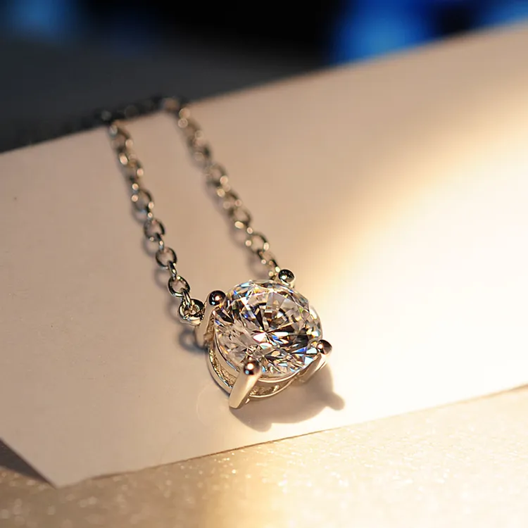 坠链均925银莫桑石 项链女款2025年新款爆款轻奢小众首饰奇缘商品图