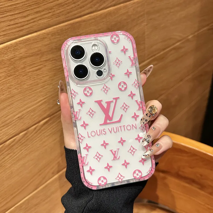 苹果16promax手机壳新款玫红色iPhone15pro适用14潮牌老花13/12