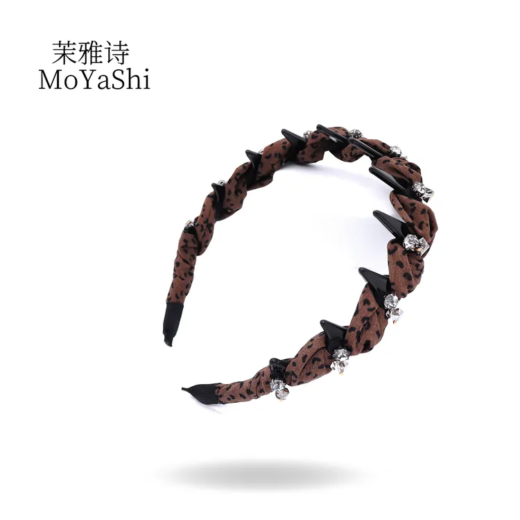 茉雅诗【知野】时尚豹纹钻钻款高颅顶发箍MY517