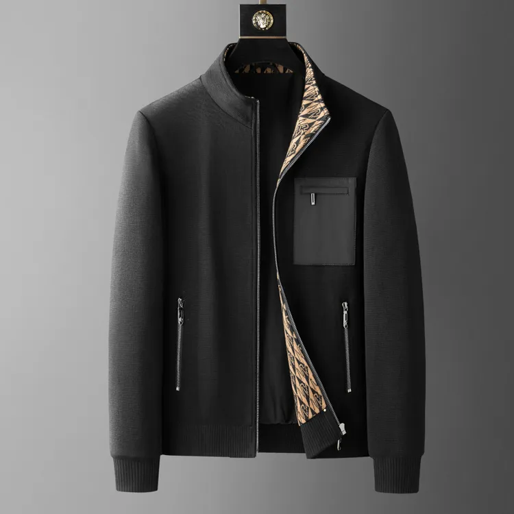 派尔尼那秋季高品质时尚有型立领外套男士商务休闲拉链开衫夹克男