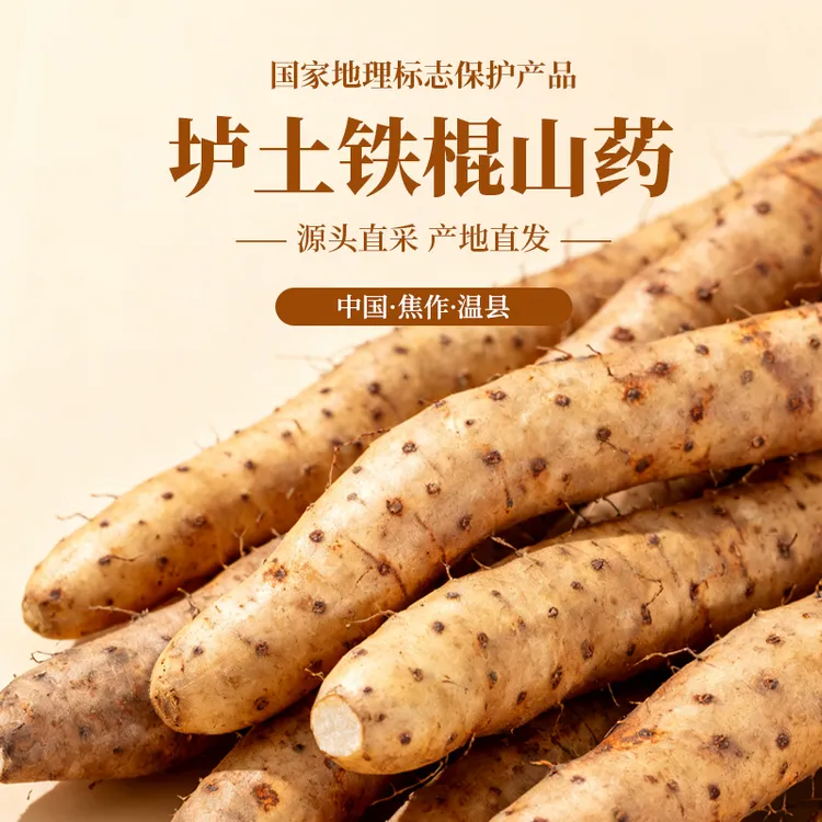 温县垆土铁棍山药新鲜现挖焦作特产营养健康面糯香甜原产地发货