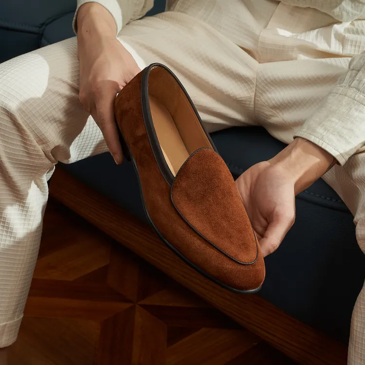 真皮男士乐福鞋一脚蹬新款豆豆鞋休闲商务百搭乐福鞋男款STO-097