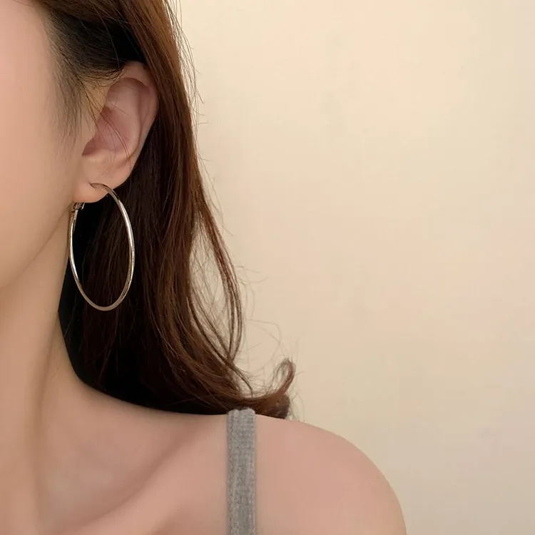 钛钢耳饰 大耳圈耳环女欧美潮流气质高级感圈圈耳扣网红百搭夸张