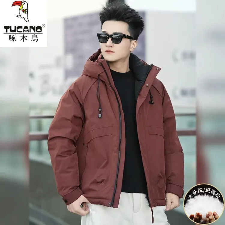 TUCANO/啄木鳥【羽绒服】冬季男士防风工装连帽款加厚派克服