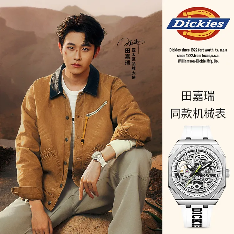 Dickies【明星同款】手表赛博潮能机械腕表镂空防水夜光情侣男女款