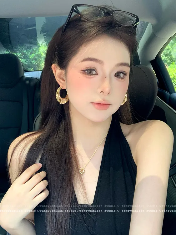 铜合金耳饰  波西米亚风金色流苏圈圈耳环女轻奢耳钉个性夸张耳饰