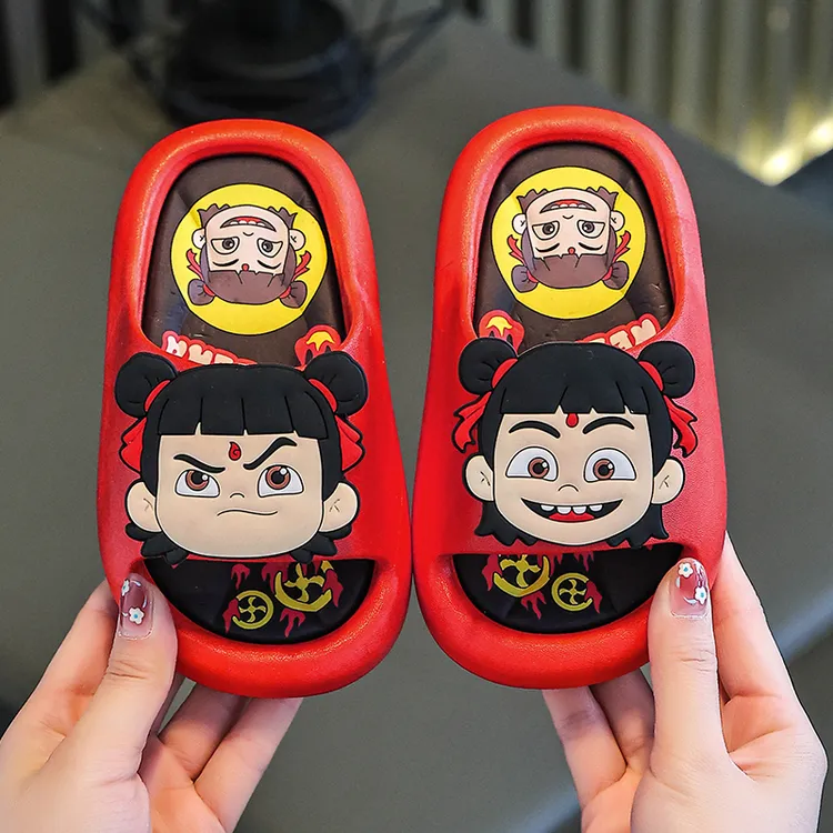 夏季儿童哪吒凉拖鞋男童女童防滑软底室内洗澡亲子小孩沙滩凉拖鞋