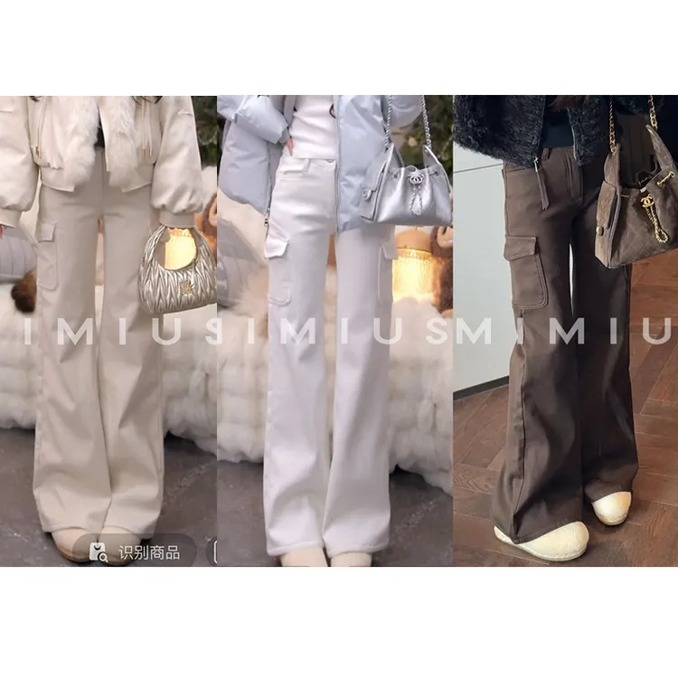 【mimius】P 加绒加厚微喇休闲工装弯刀牛仔裤 汉服 WG12033