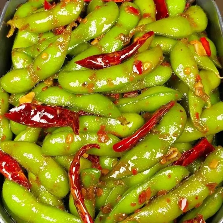 香辣毛豆夜宵凉菜即食真空包装零食水煮花生带壳毛豆五香毛豆商用