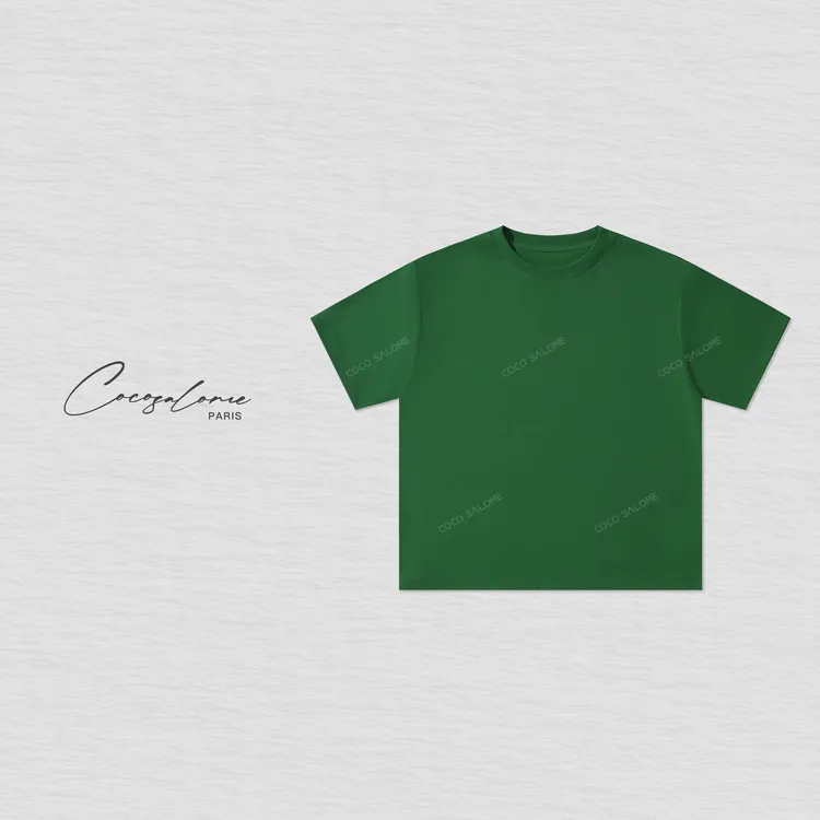 韩彬彬"小绿"液态森林莱赛尔天然真丝光坠感宽松T恤354Y-2