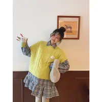 智英欧尼 格纹连衣裙【韩版裙子2025冬季夹棉复古格子时尚中长款】