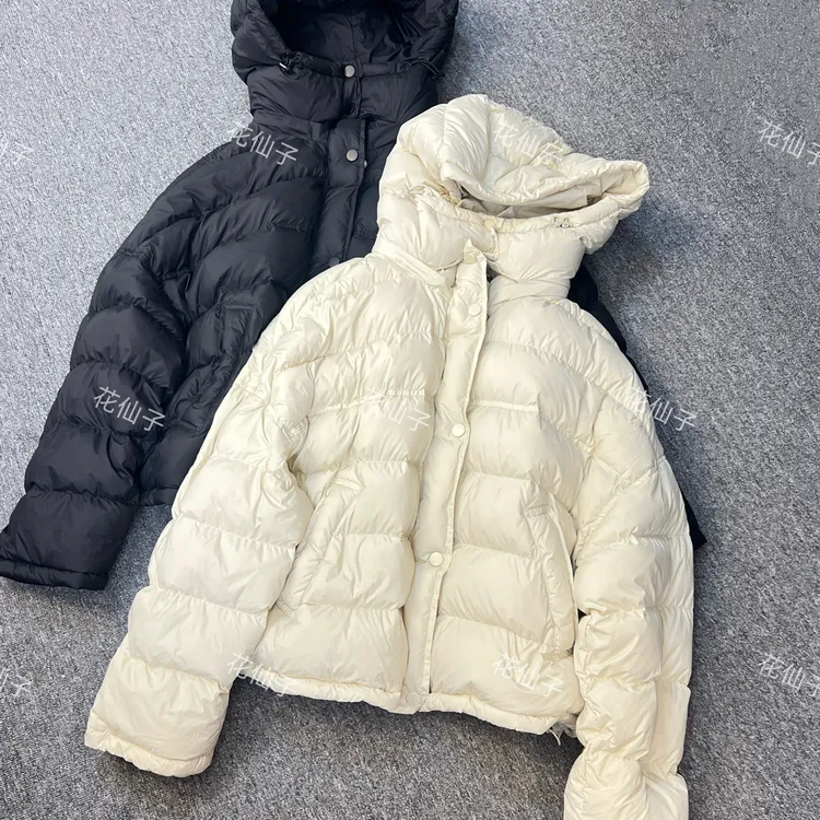 正品保证90白鸭绒小个子连帽羽绒服软糯亲肤保暖特佳 胸围146长65