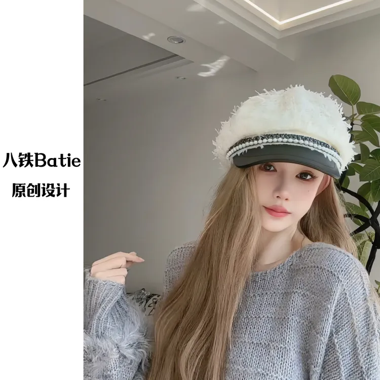 小香风韩版贝雷帽帽子草帽气质鸭舌帽时尚