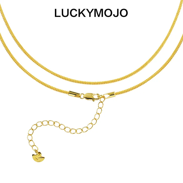 LUCKYMOJO 链子925银 欧美INS风简约百搭高级素链女生项链锁骨链