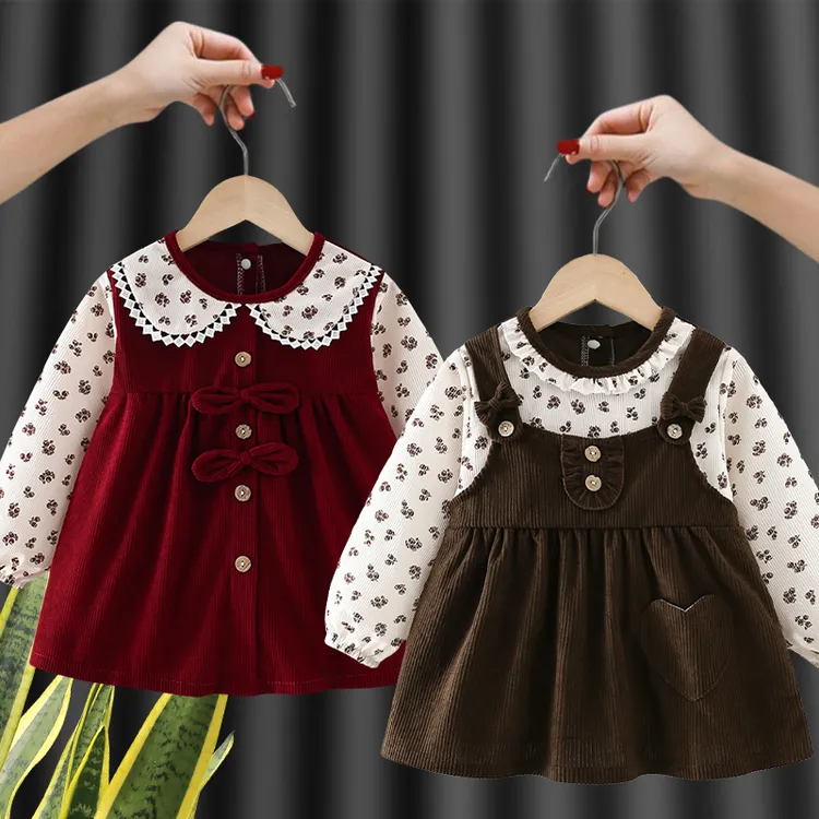 儿童罩衣宝宝吃饭围兜围裙女公主防水防脏洋气秋冬婴儿小孩反穿衣