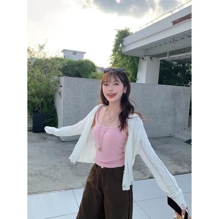  切糕自制【内外兼修】小个子秋季纯欲慵懒流光风通勤百搭针织开衫