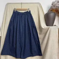 LD#5631#日系牛仔波点阔腿裤    FL