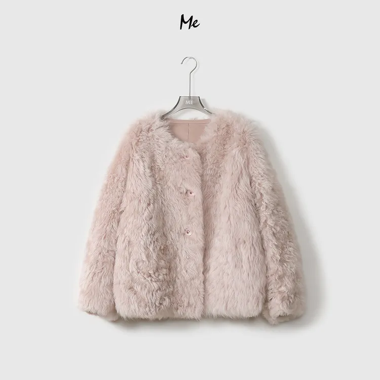 ME【嗲精托卡】西班牙进口托斯卡纳长毛羊皮毛一体高端皮草MEQA3919