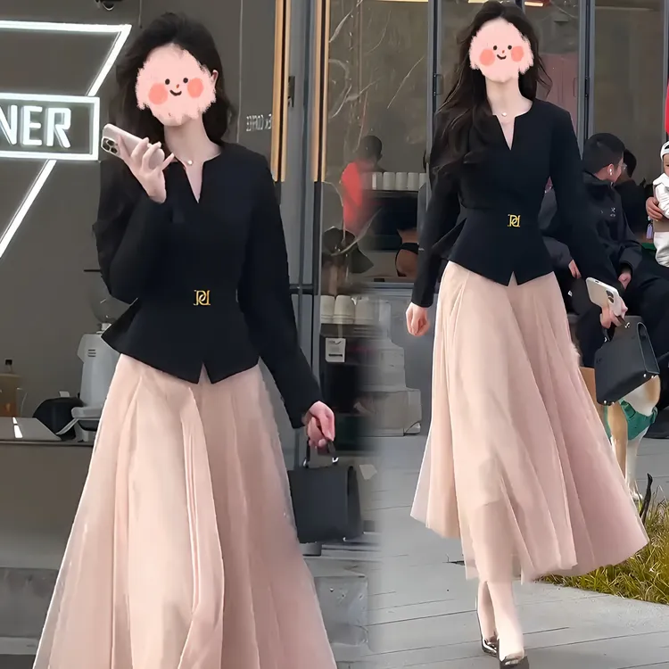 早春新款小香风轻奢气质爆款时尚半身裙穿搭上衣网红显瘦高腰百搭