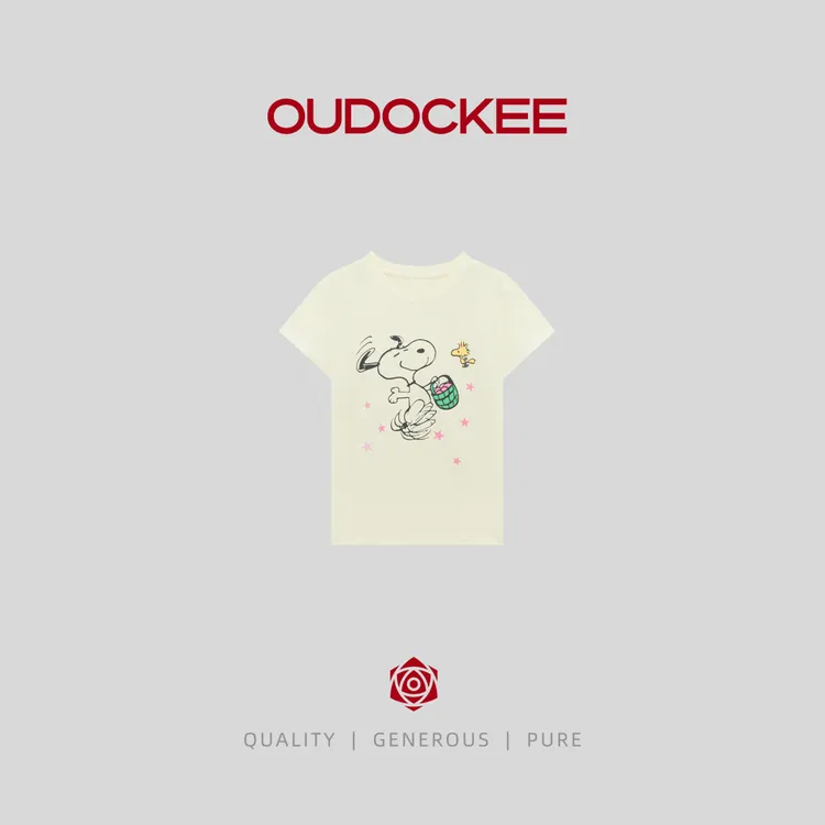 OUDOCKEE 鸥鸥【棉】史努比 短袖上衣夏季印花 TBBE2336T
