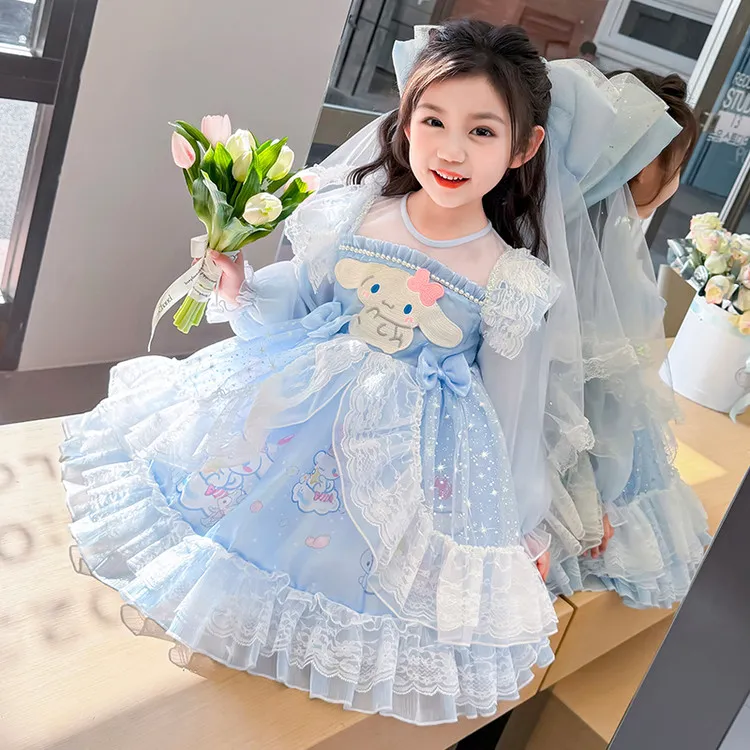 洛丽塔公主裙女童连衣裙春秋玉桂狗美乐蒂裙子高端生日礼服网纱裙
