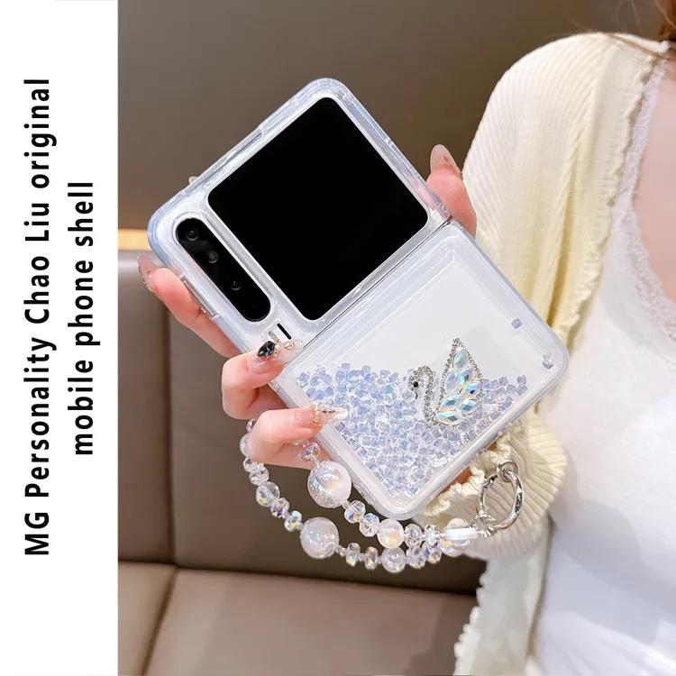 ins立体天鹅适用华为PuraX手机壳高级感pocket2折叠屏三星zflip7