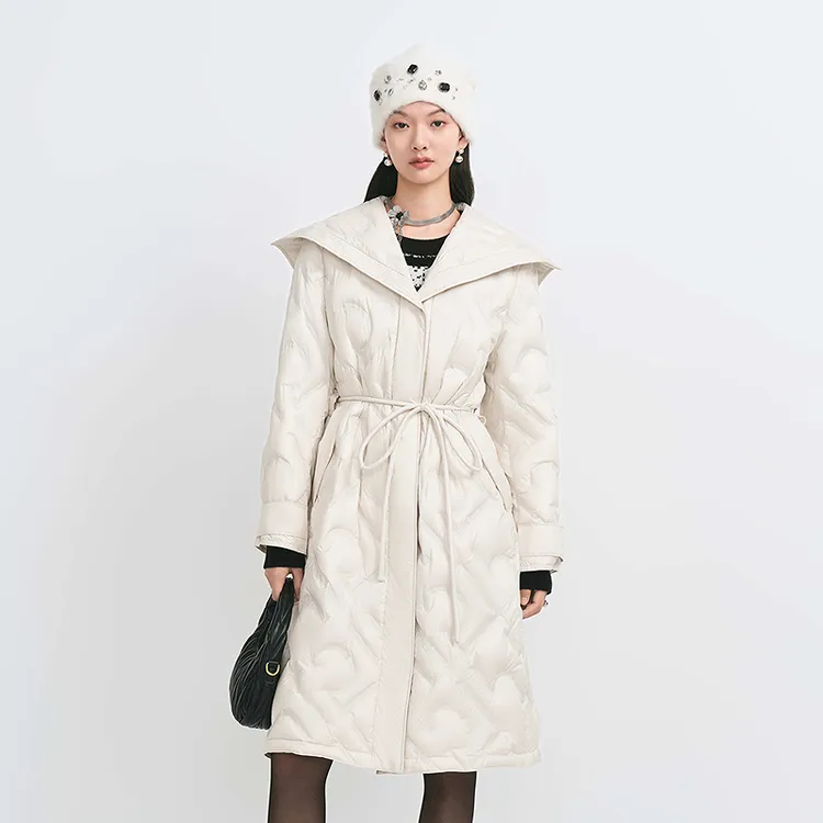 【商场同款】HPLY荷比俪24冬季新女翻领系带式羽绒服HYE42560346