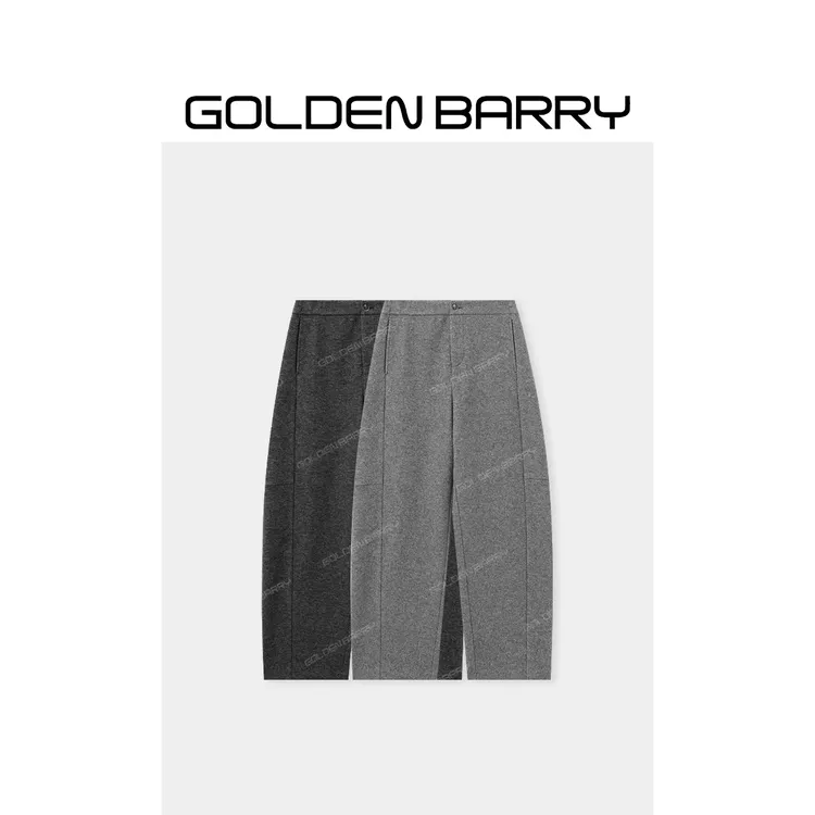 GOLDENBARRY“云绒暖裤”秋冬休闲羊毛香蕉裤522022