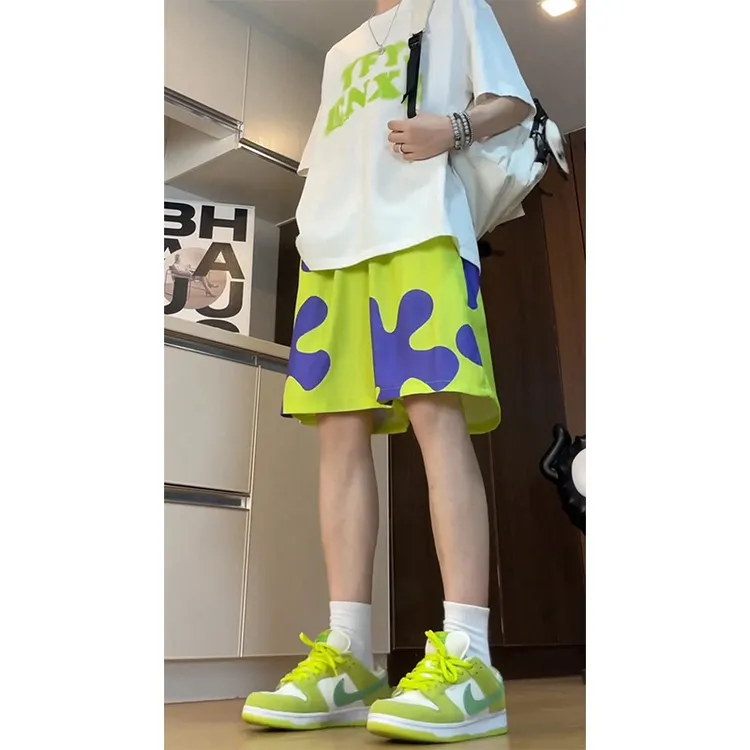 派大星短裤男夏季薄款美式潮牌篮球休闲运动冰丝速干五分沙滩裤子