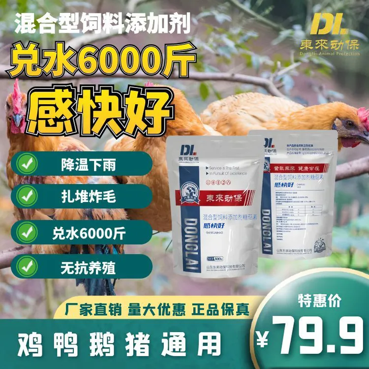 东来动保《感快好》降温下雨冷应激 防疫分笼应激糖萜素