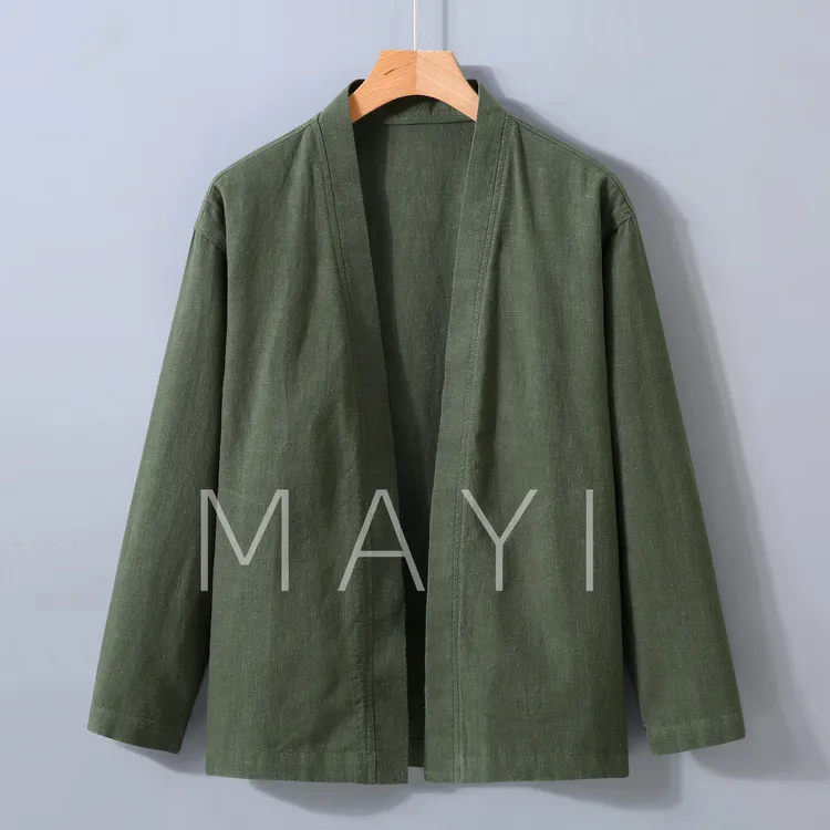 中国风苎麻衬衫夹克披风茶服休闲禅意僧服棉麻汉服开衫道袍服外套