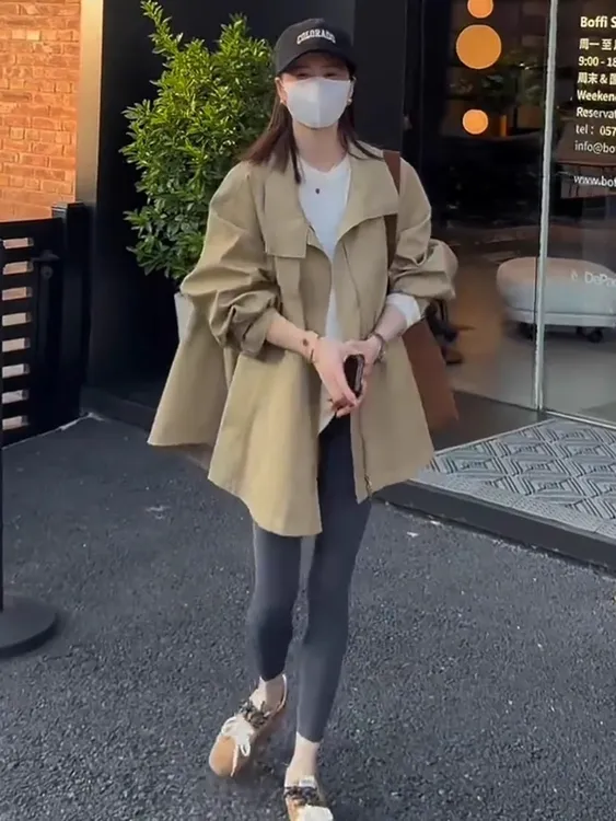 百搭高级感风衣外套女2025秋装新款宽松显瘦中长款英伦风时尚大衣