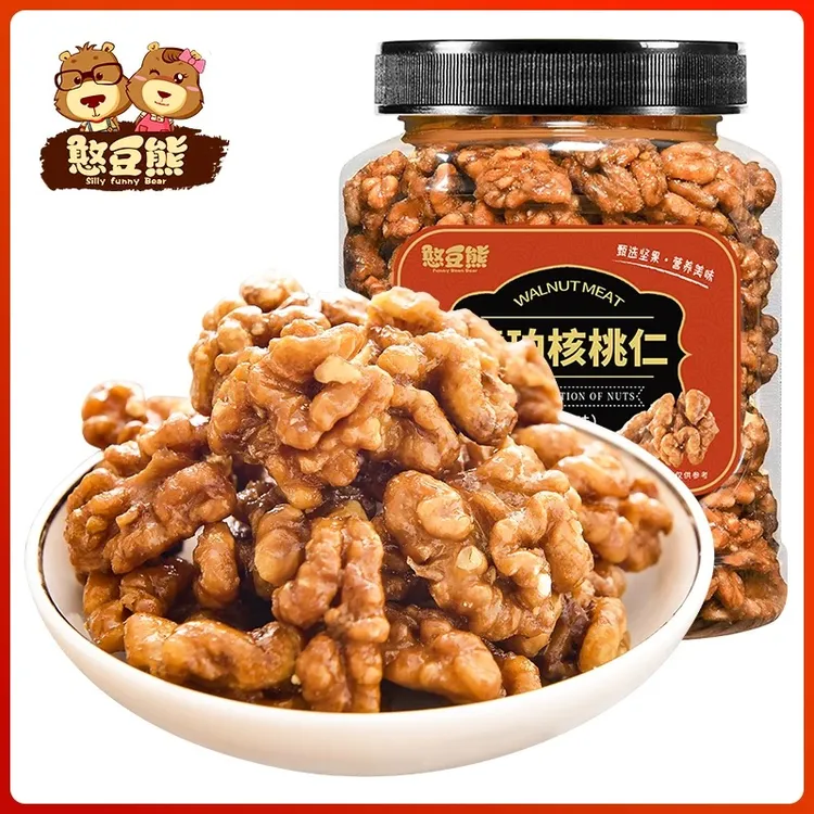 憨豆熊_琥珀核桃仁400g罐装新疆核桃仁坚果营养休闲解馋小零食