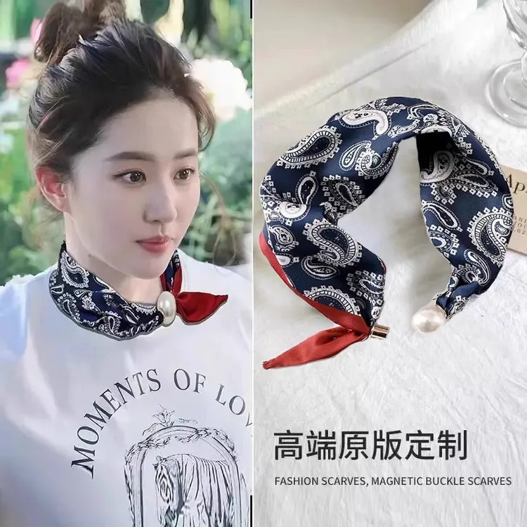 丝巾女2025新款方巾搭配衬衫领巾春季围脖系脖颈饰感流行时尚高级