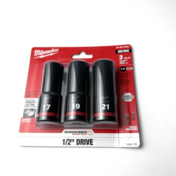 美沃奇加长冲击套筒规格1/2尺寸含17-19-21套头工具汽修工具修车