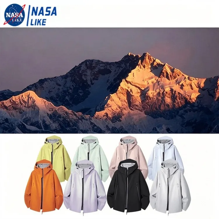 NASA联名户外软壳男女同款防风防水春秋季登山休闲工装夹克外套