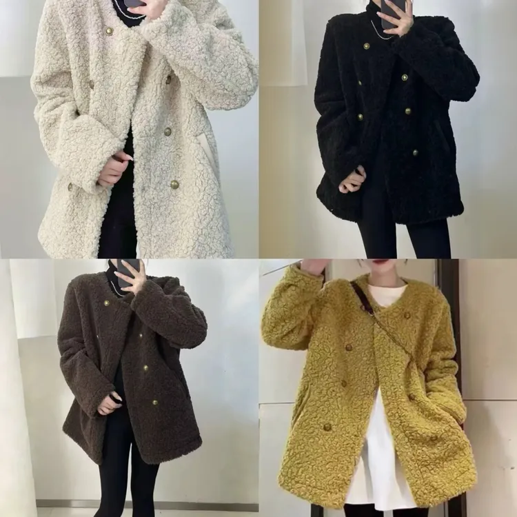 冬季新款保暖小香风女毛毛外套百搭加厚网红时尚气质宽松毛毛大衣