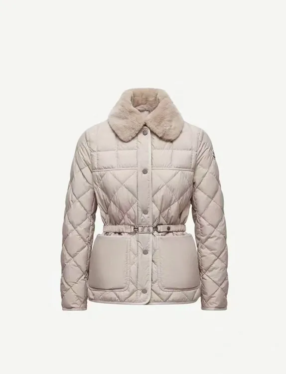 M幂幂2025秋冬Cygne款女毛领菱格羽绒服收腰显瘦鹅绒保暖外套