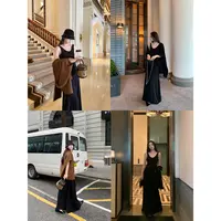 5werkwen 气质纸片 两穿极简v领针织连衣裙38-32