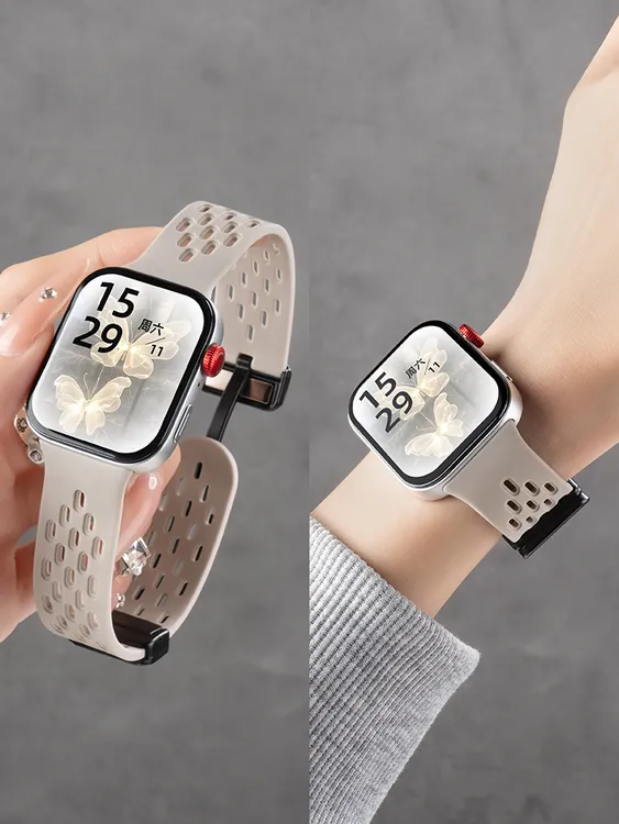 适用华为watchFIT4/3新款一体镂空透气fit4pro磁吸时尚折叠扣腕带