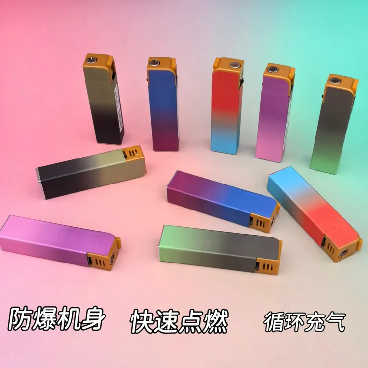 创意全金属斜打蓝焰防风直冲充气复古耐用打火机