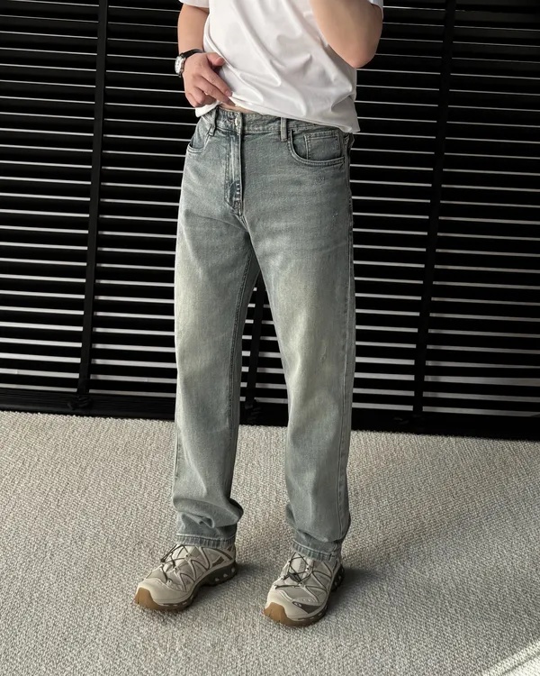 水洗美式春夏做旧牛仔裤直筒裤夏季韩版复古男百搭直筒港风