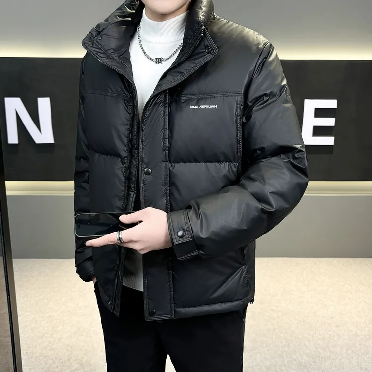 男士羽绒服冬季加厚保暖鸭绒男装潮流宽松休闲立领秋冬防风外套男